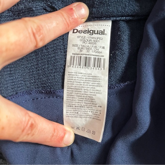 Embroidered Desigual Sweater “Chantale,” marine blue, EUR size M - Picture 9 of 10